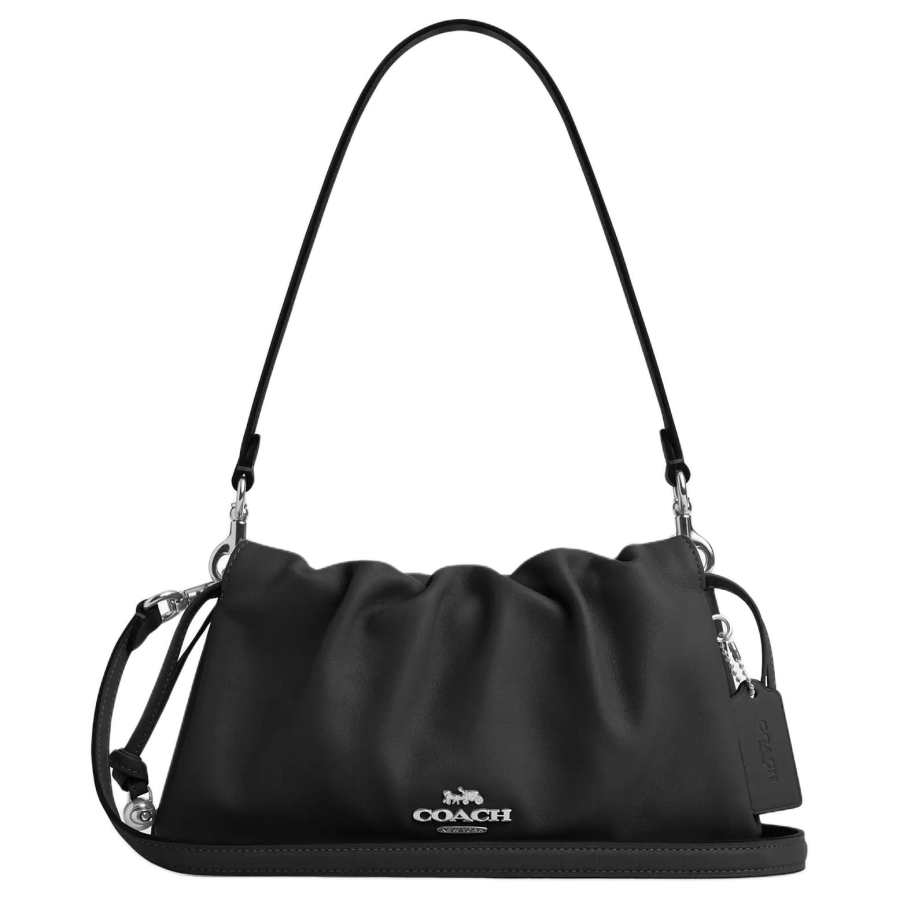COACH Faye Cow Leather Cloud Bag, Handbag, Shoulder Bag Medium Women's Black