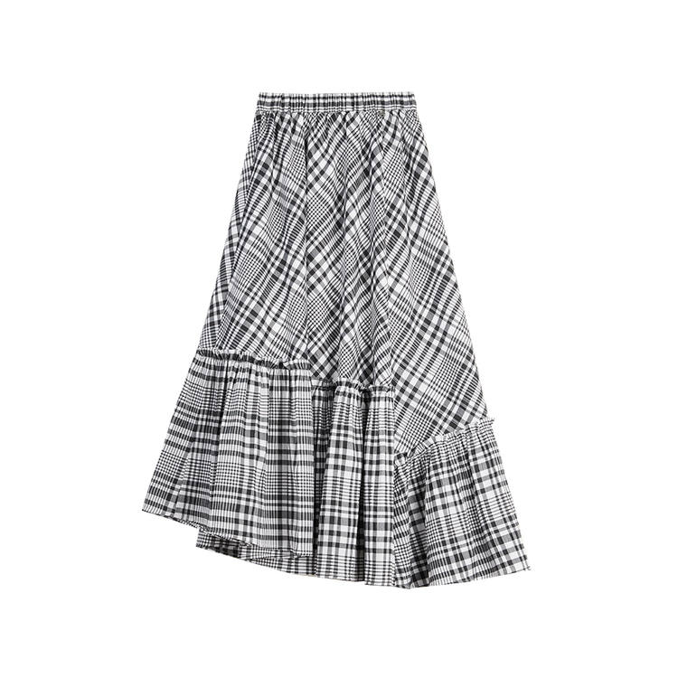 ELLE Casual Long Skirts Women's Black Thin Long A Line Skirt