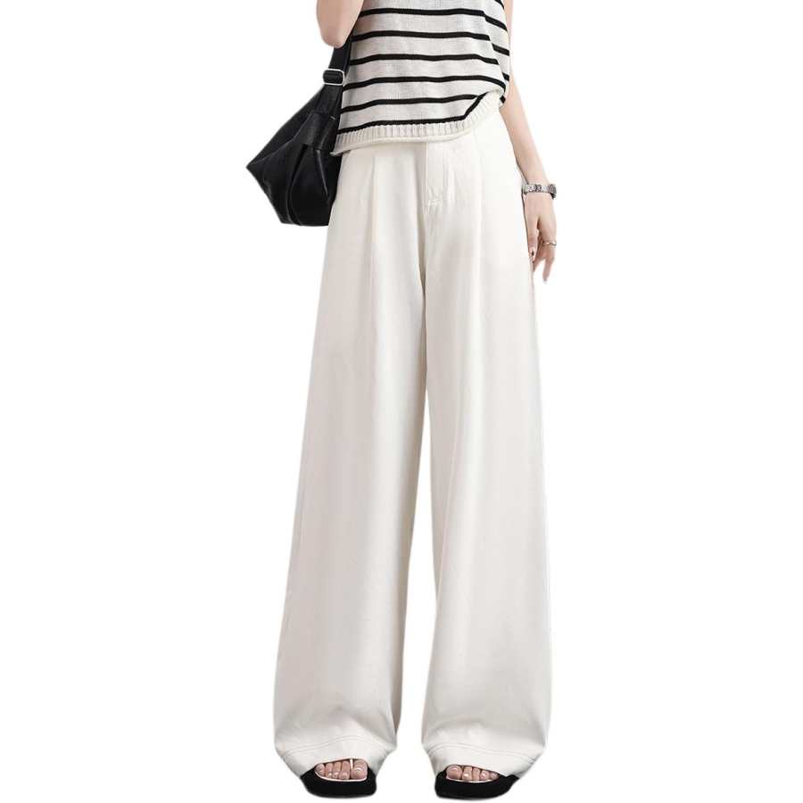 BALENO Casual Pants Women's White Moderate Wide Leg Pants