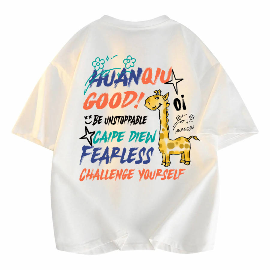 HUANQIU T Shirts Unisex Crew Neck Moderate Heavyweight