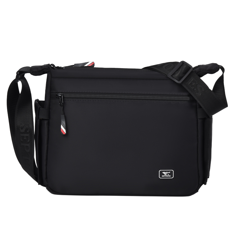 SEPTWOLVES Fabric Crossbody Bag, Shoulder Bag Regular Men's Black