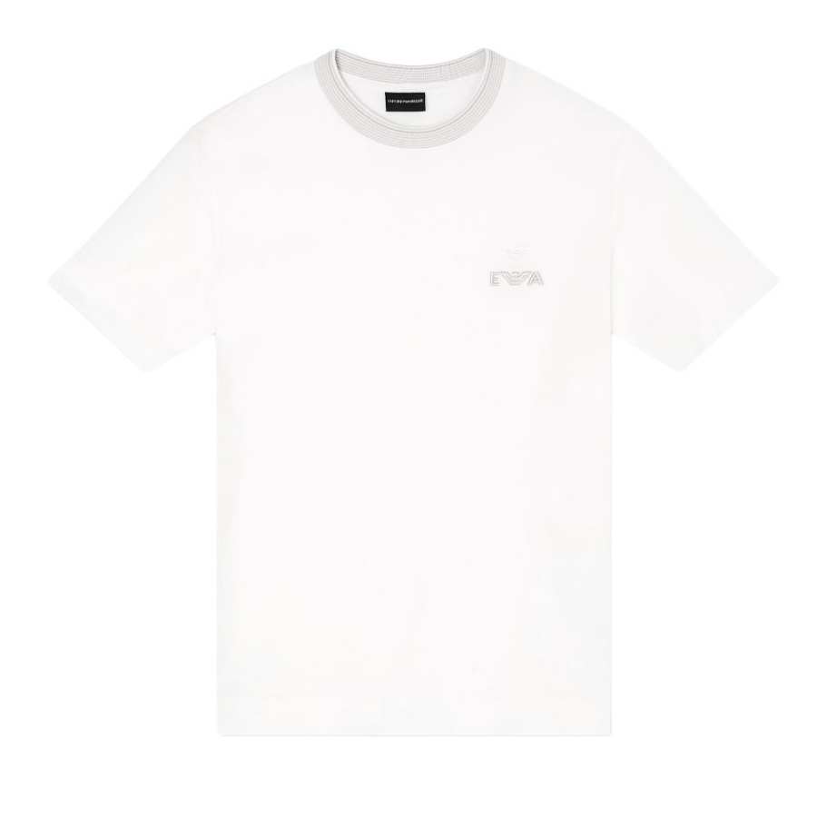 EMPORIO ARMANI Logo Embroidered Crewneck T Shirt