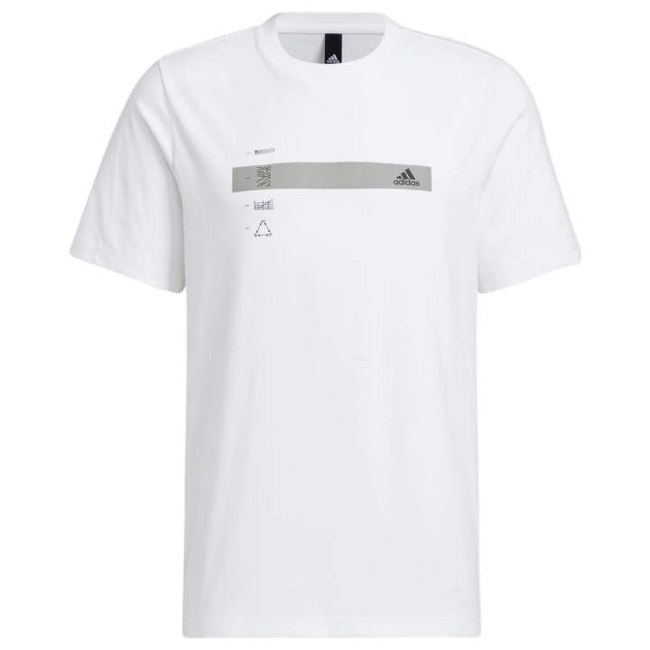 Adidas Adidas T Shirts Men's White Crew Neck Moderate Straight Fit