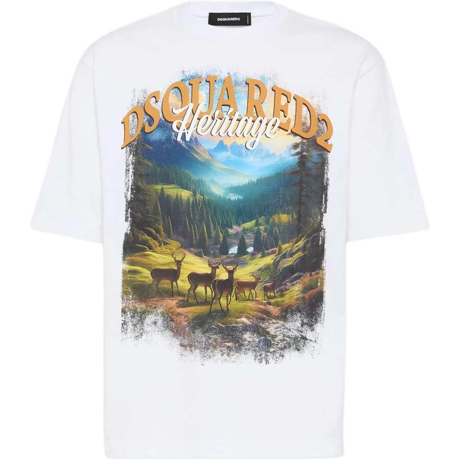 DSQUARED 2 Dsquared2 Graphic Printed Crewneck T Shirt