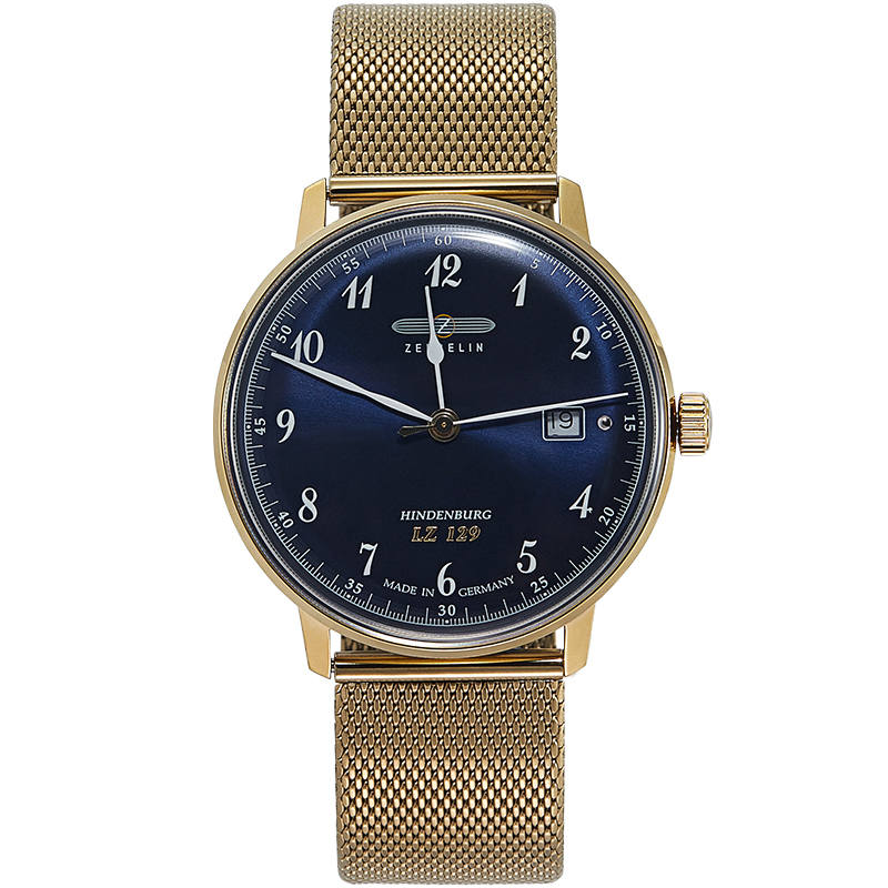 ZEPPELIN Hindenburg Collection Quartz Movement Men's Watches Watch Blue Dial Stainless Steel Case Steel Strap