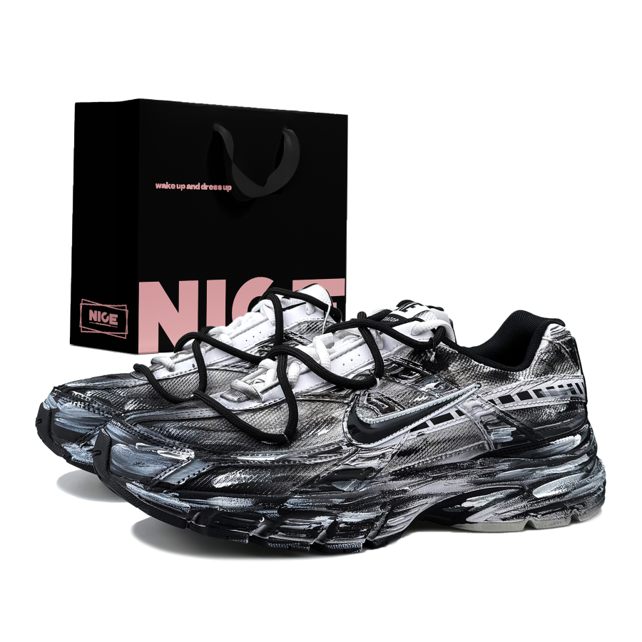 Nike Nike Initiator Abrasion Resistant Low top Running Shoes Men's Black White