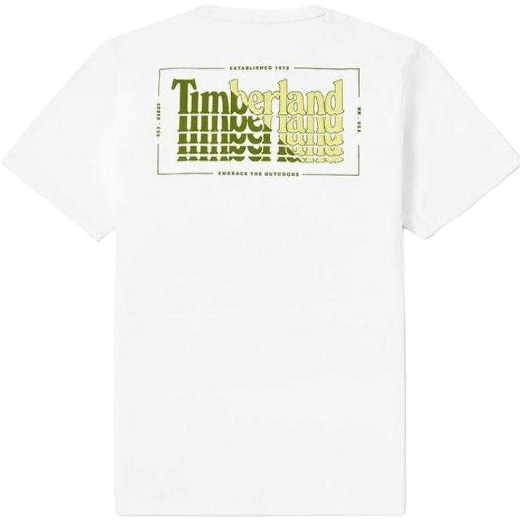Timberland T Shirts Men's White Crew Neck Moderate Straight Fit