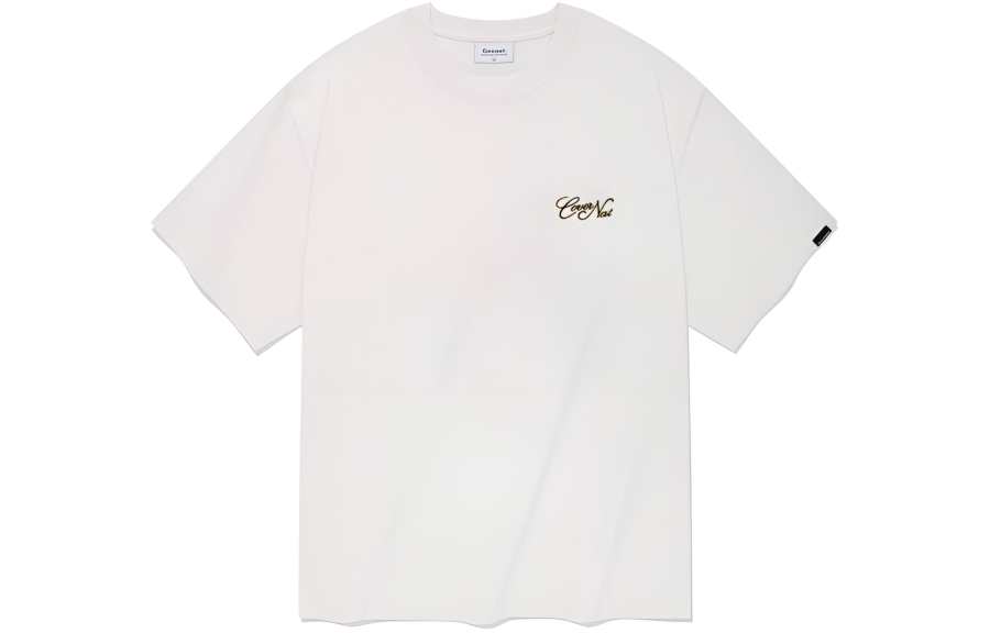 COVERNAT T Shirts Unisex White Crew Neck Moderate Straight Fit