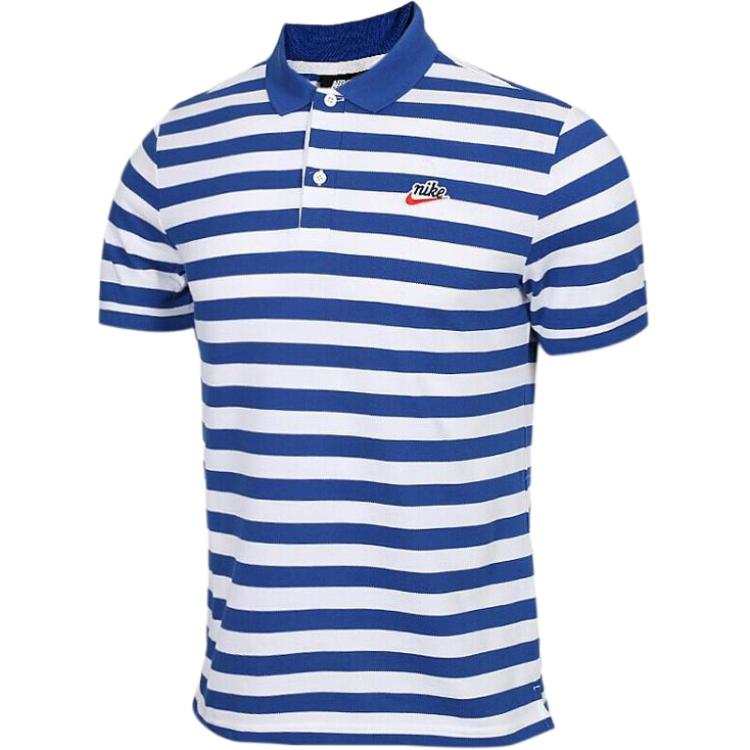 Nike Nike Polo Shirts Men's Blue Polo Collar Moderate Straight Fit