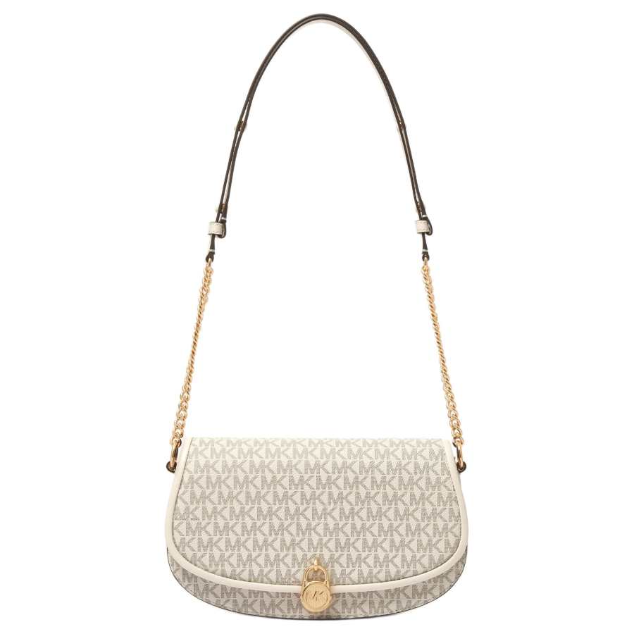 MICHAEL KORS Mila Artificial Leather Shoulder Bag, Crossbody Bag Medium Women's Vanilla White