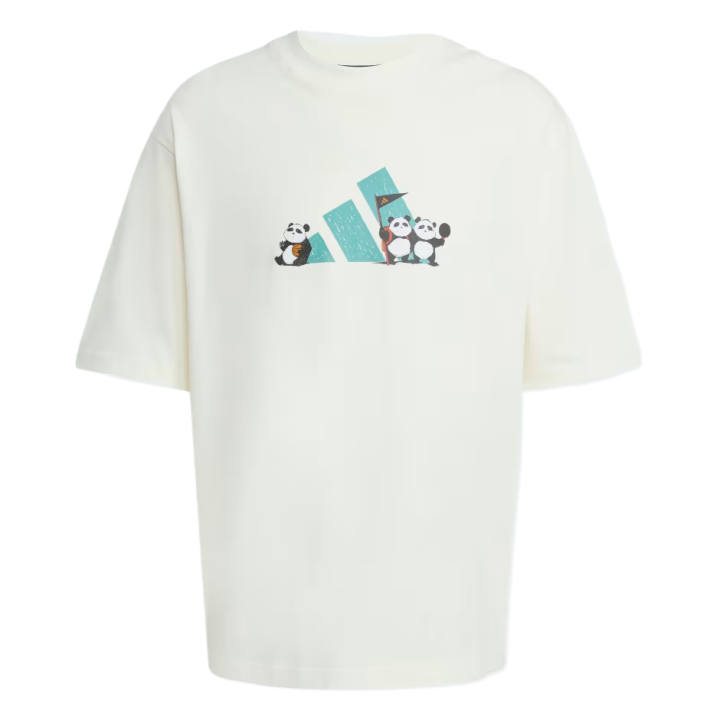 Adidas Adidas T Shirts Men's Ecru Crew Neck Moderate Straight Fit