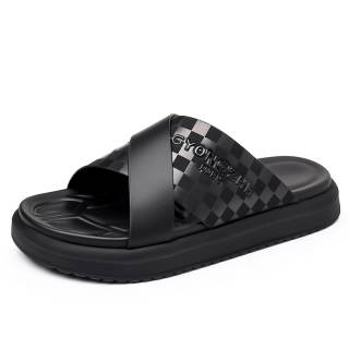 RUIYUNKA Slip Resistant Abrasion Resistant Slide Slippers Men's Black