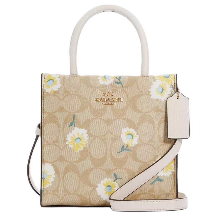 COACH COACH Cally Coated Canvas With Pebbled Leather