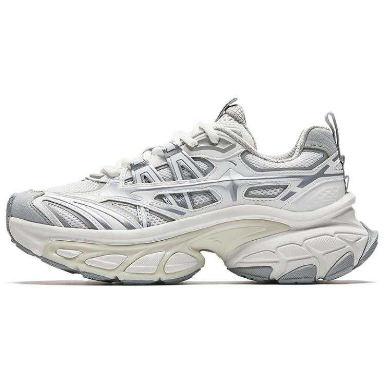 Anta Abrasion Resistant, Breathable, Lightweight Low top Chunky Sneakers Women's Paper White Silver Gray