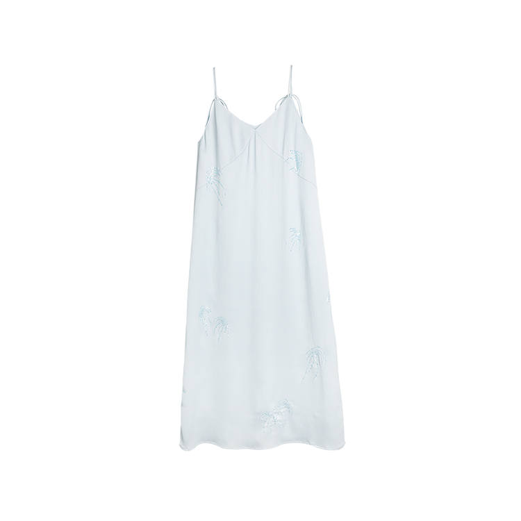 ELLE Sleeveless Dresses Women's Light Blue V Neck Thin Mid Length