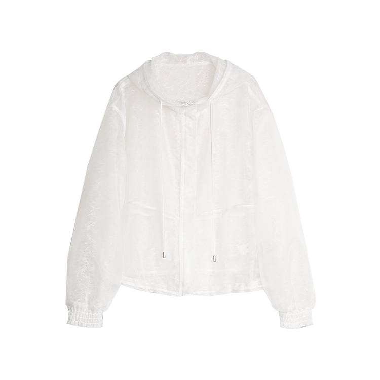 ELLE Cropped Coats Women's White Hooded Thin