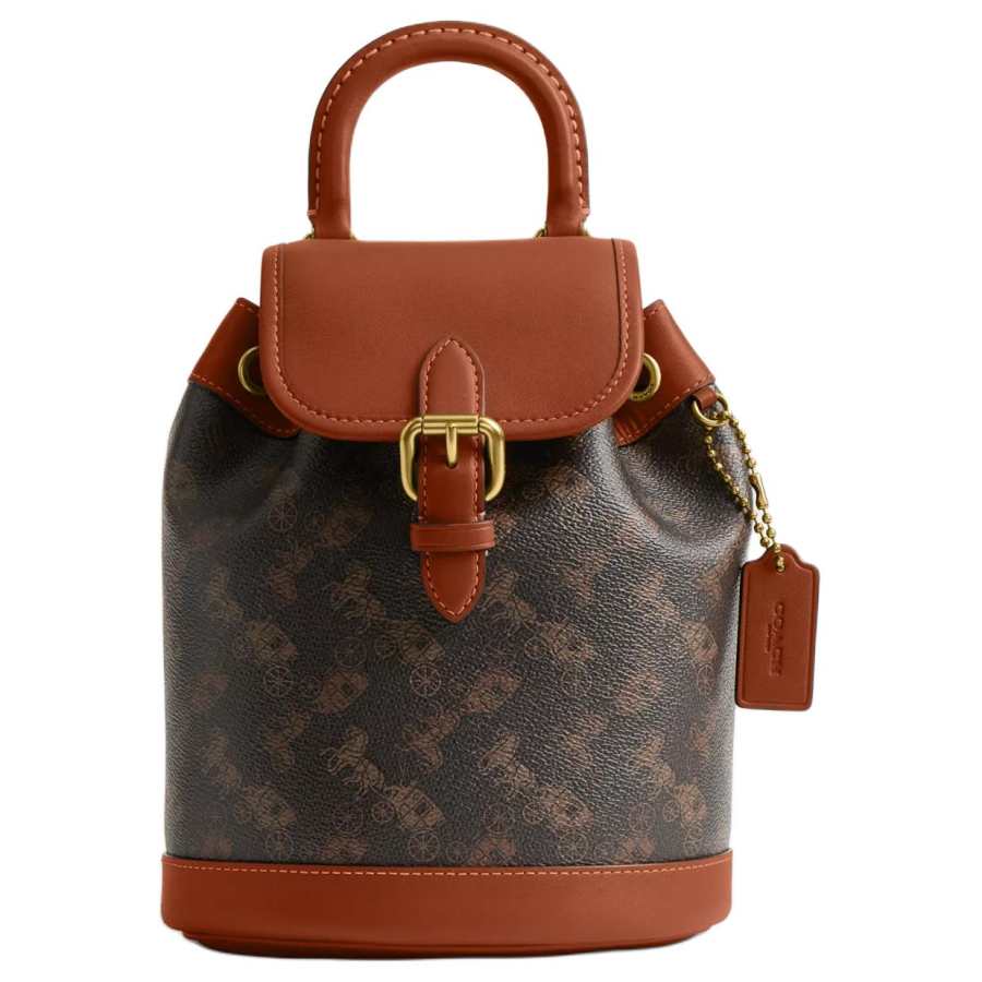 COACH COACH Harper Coated Canvas With Leather Backpack Small Women's Brown
