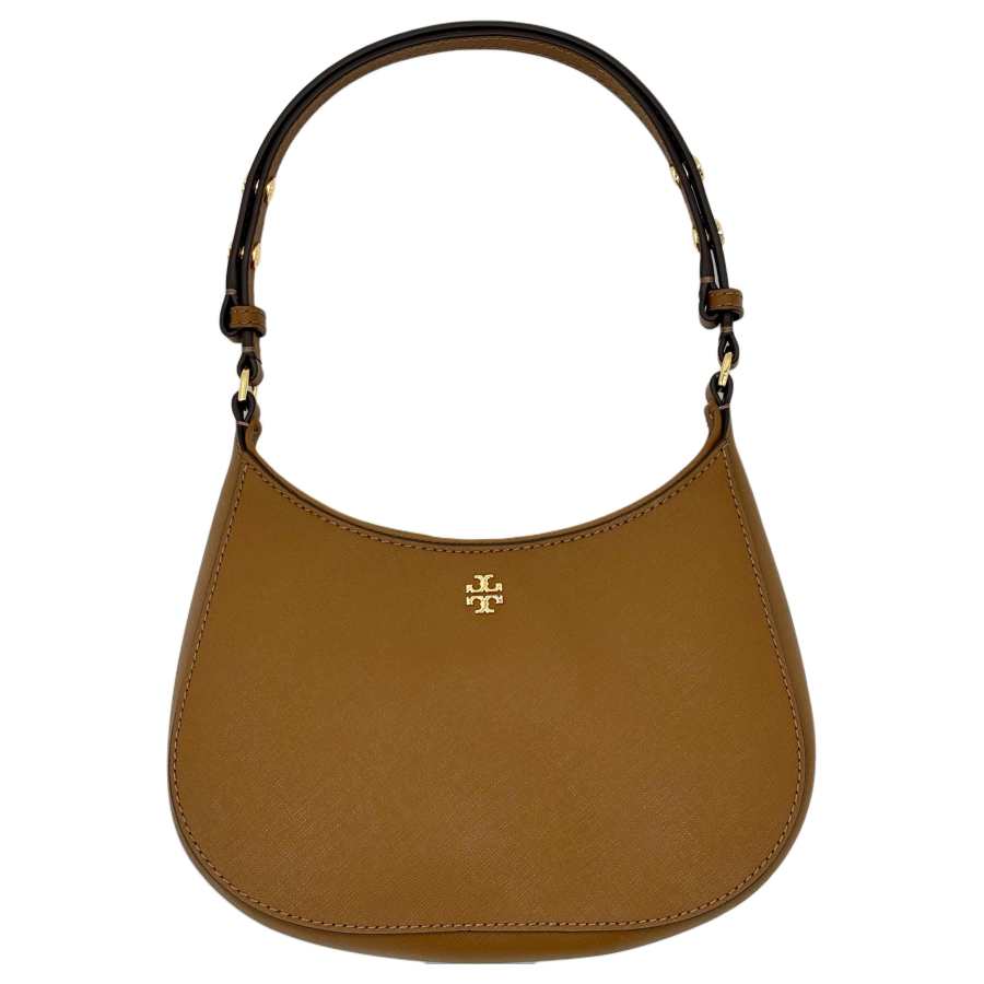 TORY BURCH Emerson Textured Cow Leather Shoulder Bag Small Women's Hazelnuts Brown