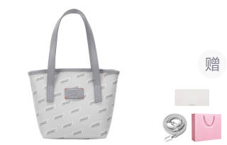 OMTO PVC Tote Bag, Shopping Bag, Shoulder Bag, Crossbody Bag, Handbag Small Women's Light Gray