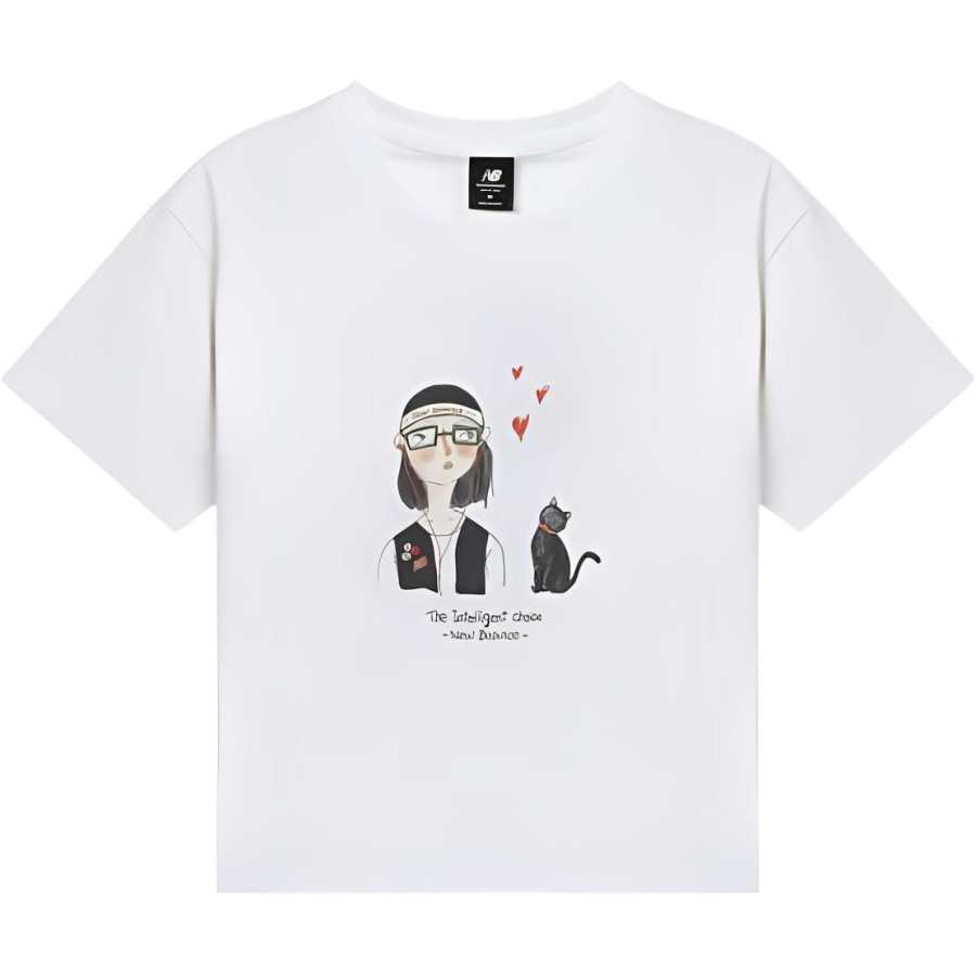 New Balance New Balance Drop Shoulder Sleeve T Shirt Women's White