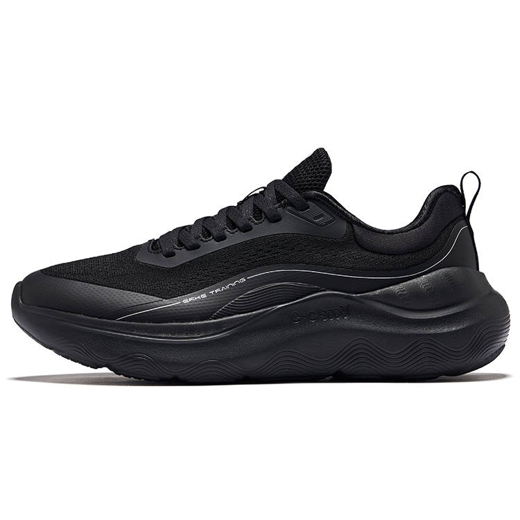 Erke Cushioning Rebound Slip Resistant Low top Training City Commuting Running Shoes Women's Jet Black