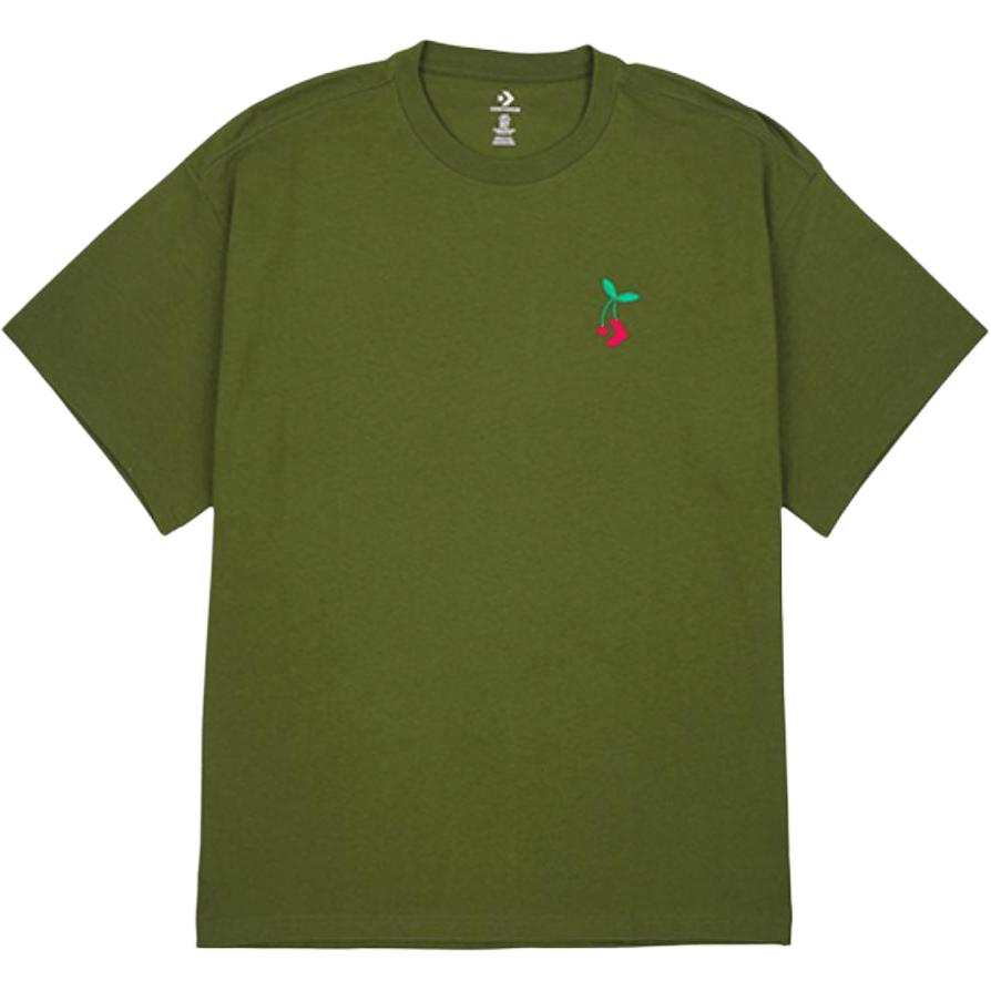 Converse T Shirts Unisex Green Crew Neck Moderate Straight Fit