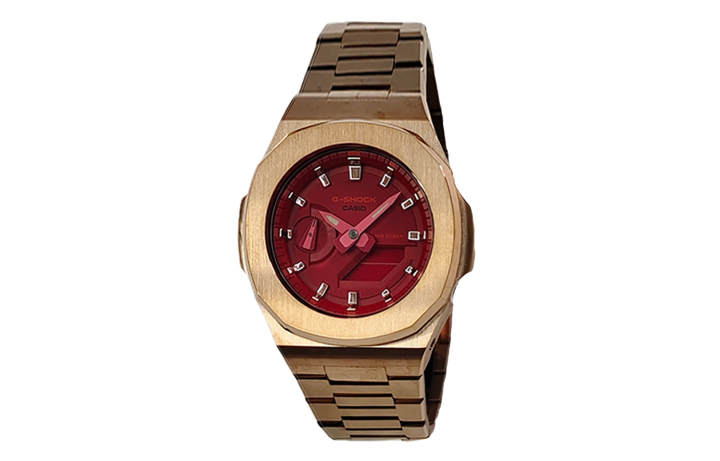 CASIO CASIO Custom Collection Quartz Movement Stainless Steel Strap Watch Men's Watches Red Watch Dial