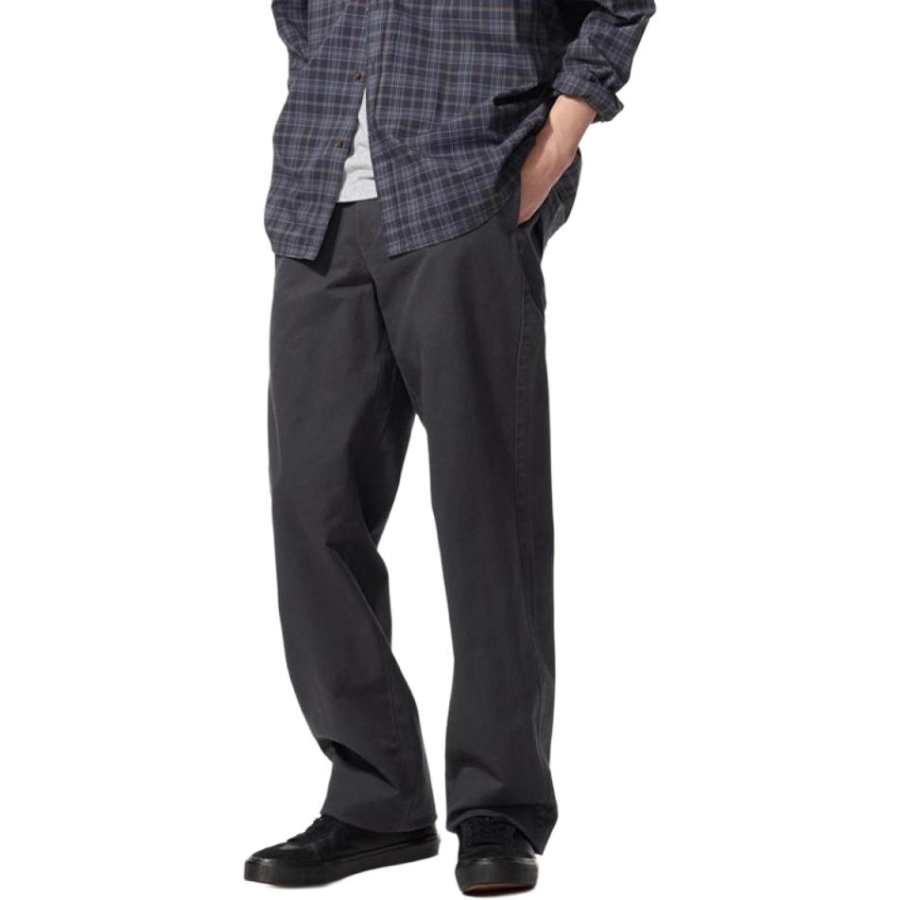 UNIQLO Casual Pants Unisex Dark Gray Moderate Straight Fit Pants