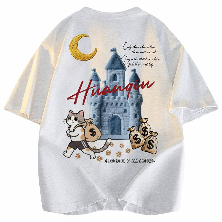HUANQIU T Shirts Unisex Crew Neck Moderate Heavyweight