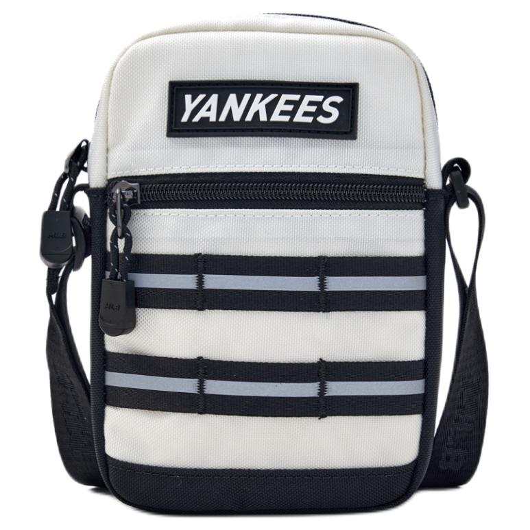MLB New York Yankees Nylon Shoulder Bag Mini Women's Beige Black