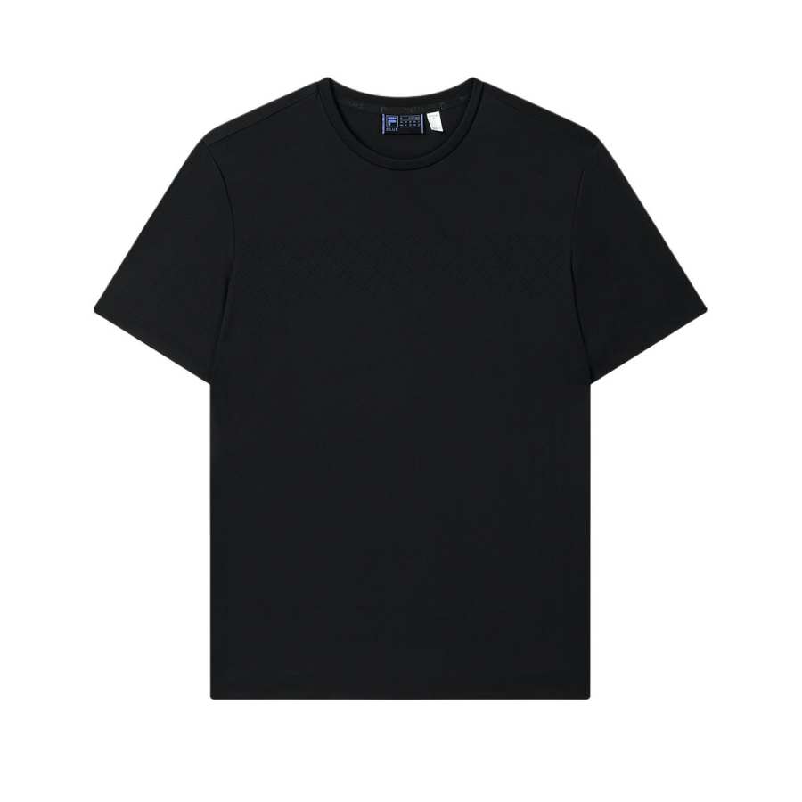 FILA T Shirts Men's Jet Black Crew Neck Moderate