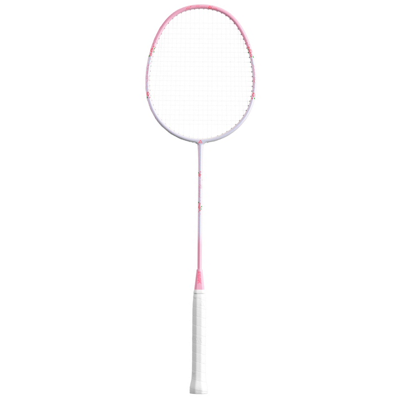 PEAK Badminton Rackets Offensive Type Heavy Head, Stiff Shaft Entry level 4U/G5 Pink White