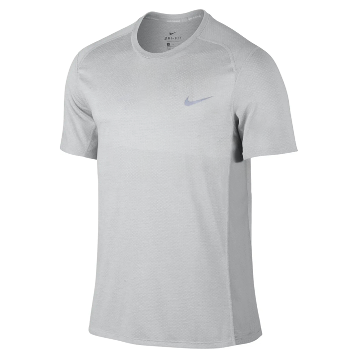 Nike Nike T Shirts Men's White Gray Crew Neck Moderate Straight Fit