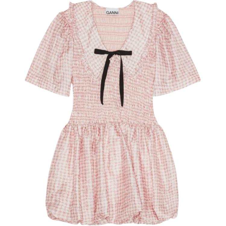 Ganni Checked Mini Dress