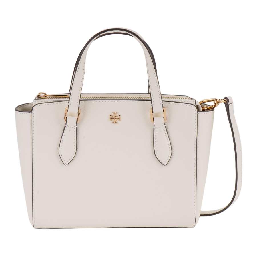 TORY BURCH Emerson Cow Leather Tote Bag, Shopping Bag, Shoulder Bag, Crossbody Bag, Handbag Small Women's White
