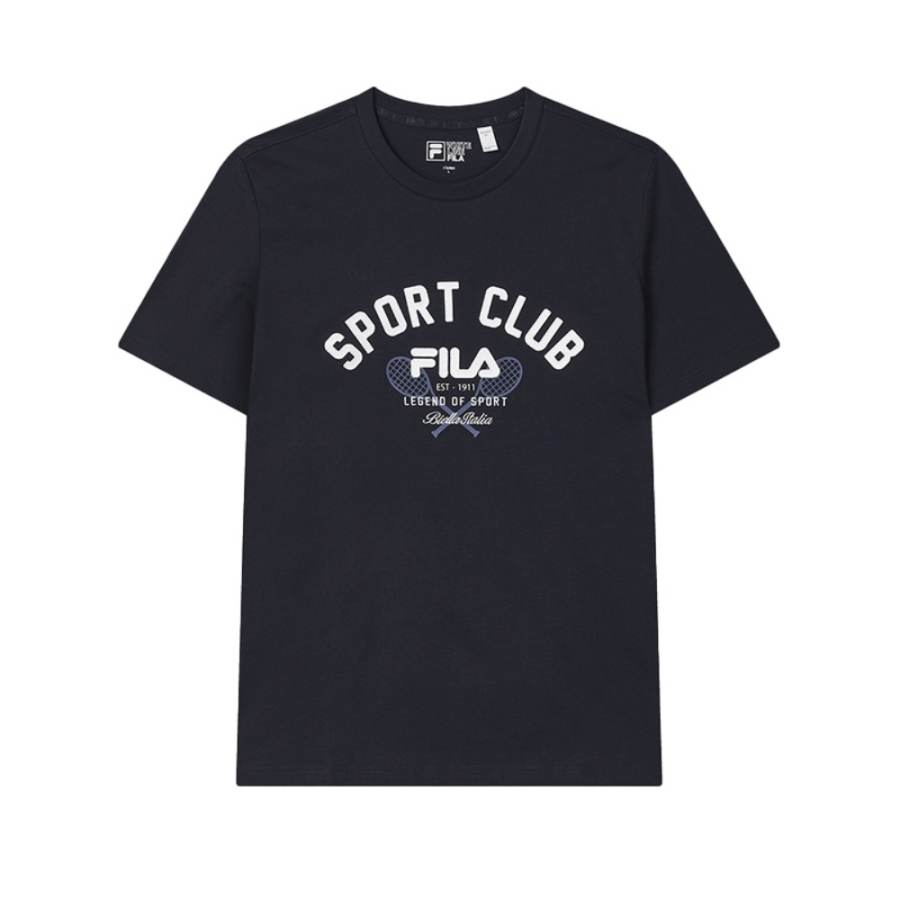 FILA ORIGINALE T Shirts Men's Legend Blue NV Crew Neck Moderate Straight Fit