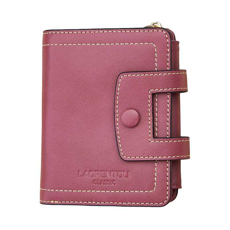 LAORENTOU Cow Split Leather Wallet Women's Purple