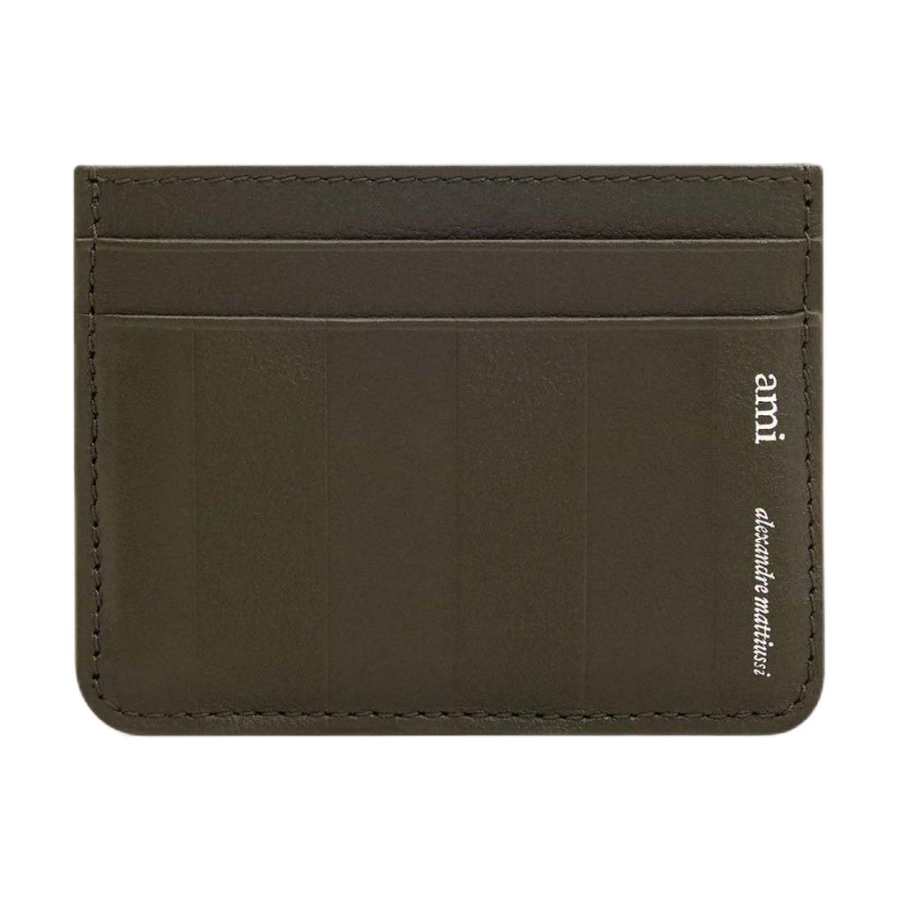 AMIPARIS AMIPARIS Leather Card Holder Medium Unisex Olive