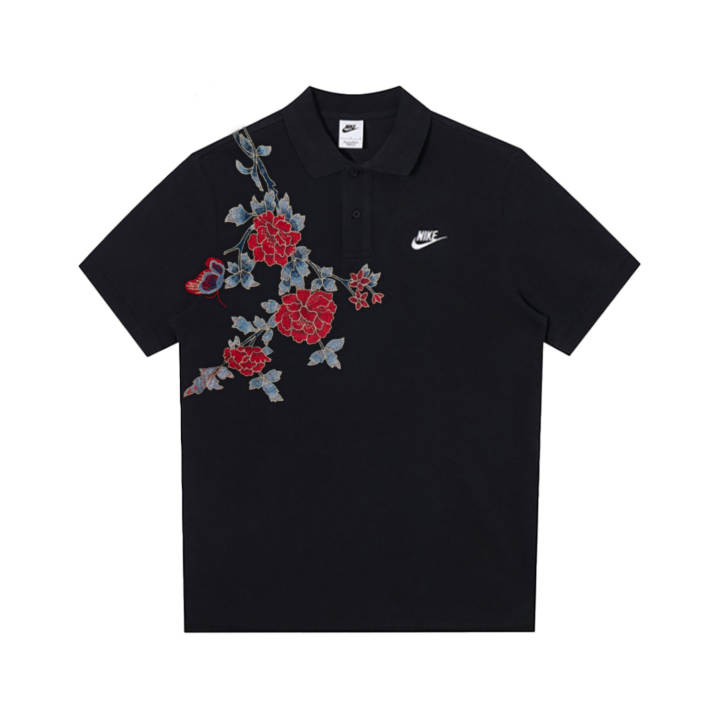 Nike Nike Polo Shirts Men's Black Polo Collar Moderate Straight Fit