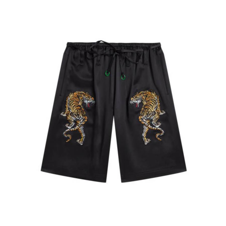 Alexander Wang Tiger embroidered Silk satin Pyjama Shorts
