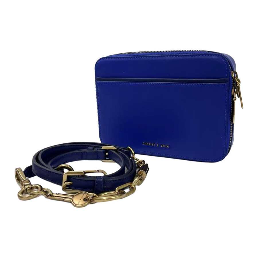 CHARLES&KEITH Fabric Crossbody Bag, Shoulder Bag Women's Cobalt Blue