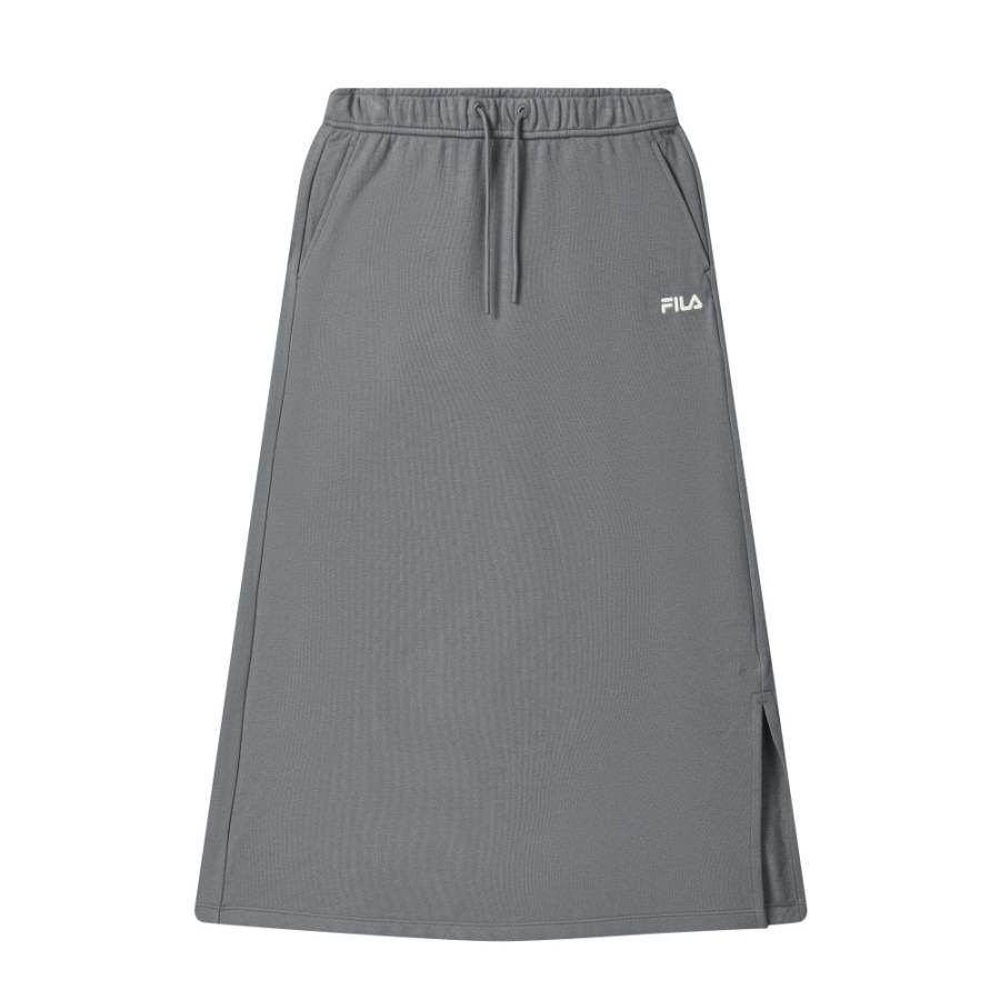 FILA Casual Long Skirts Women's Cloud Trail Gray DY Moderate Mid Length Knitted Skirt