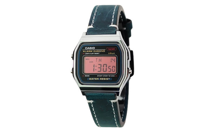 CASIO CASIO Custom Collection Quartz Movement Leather Strap Watch Unisex Black Dial