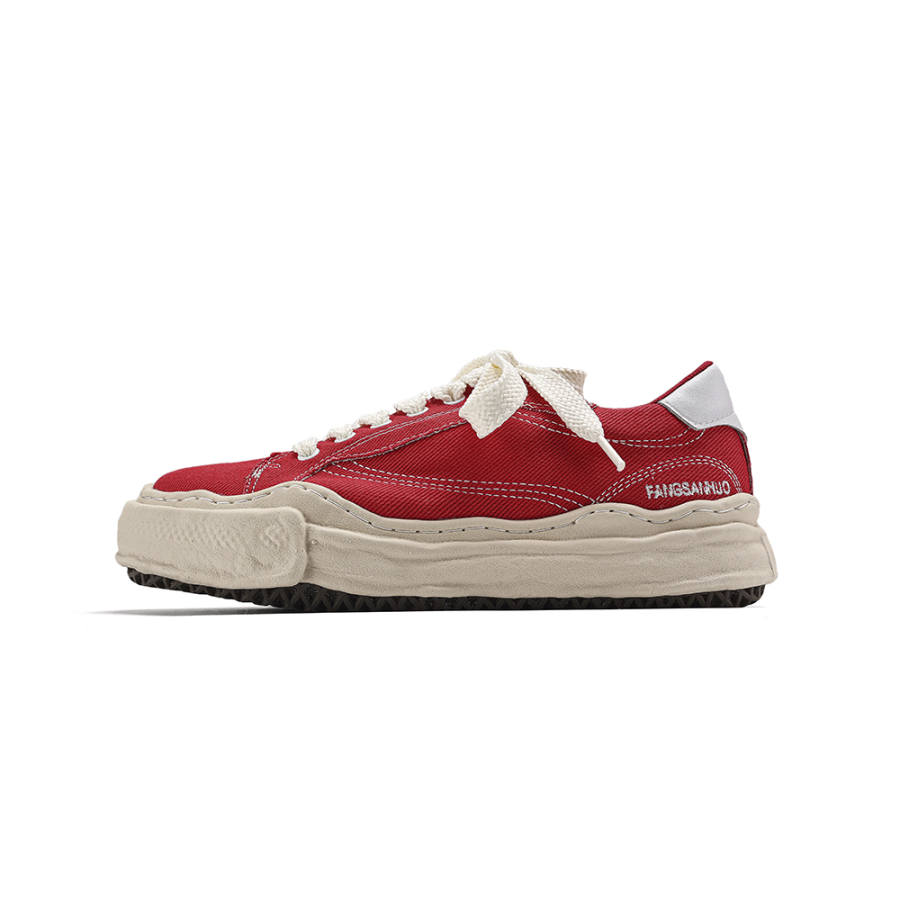 FANGSANHUO Abrasion Resistant Coverage Cushioning Low top Casual Shoes Unisex Red