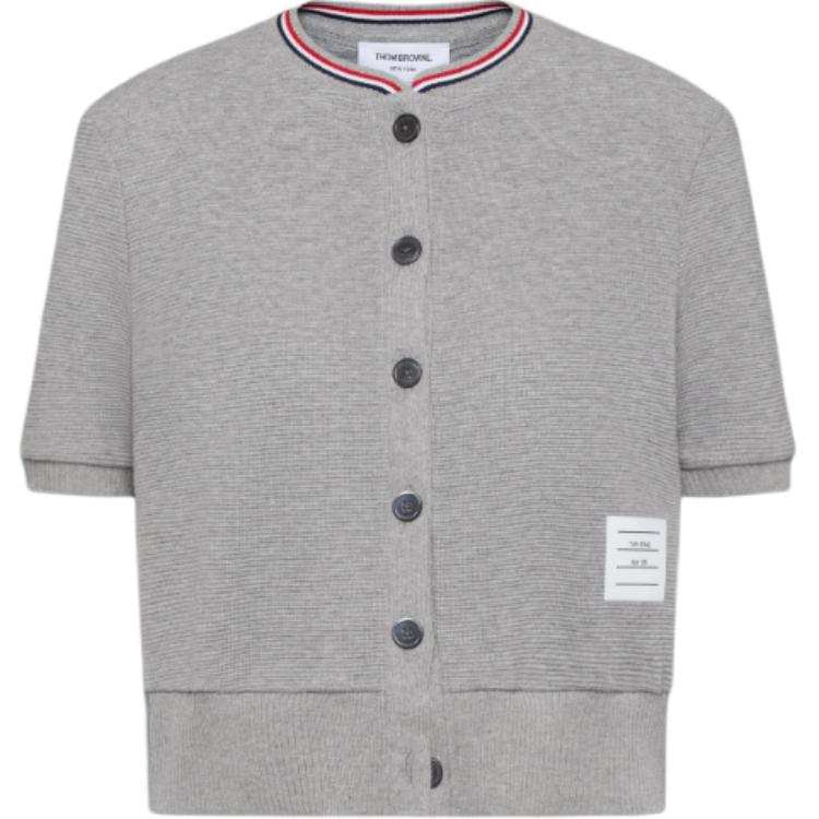 THOM BROWNE Thom Browne RWB-stripe waffle-knit cardigan