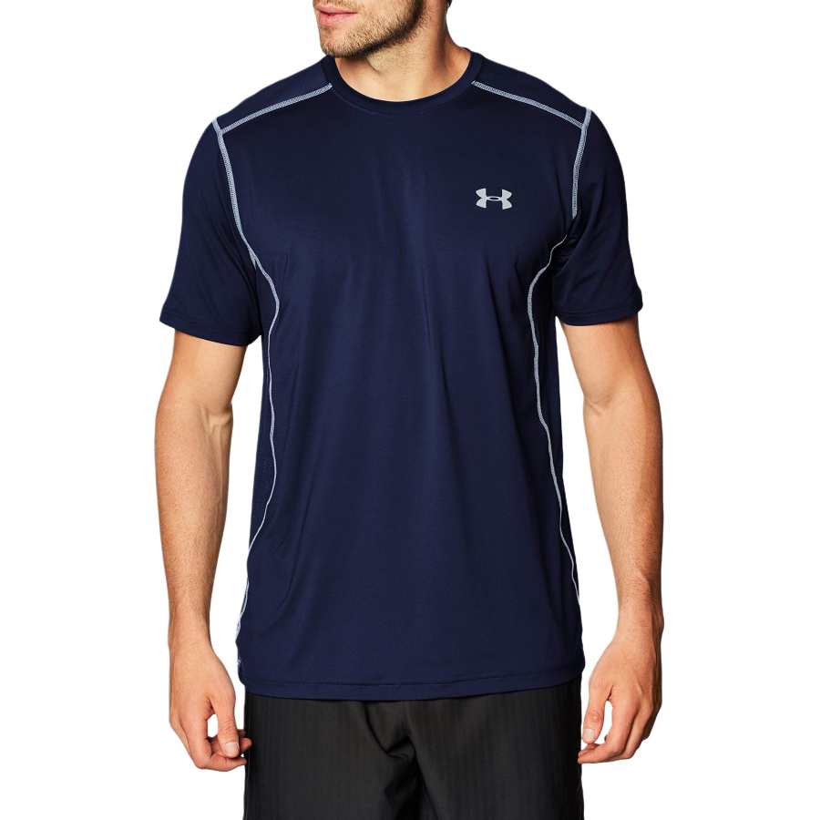 Under Armour T Shirts Men's Midnight Marine Blue 410 Crew Neck Moderate
