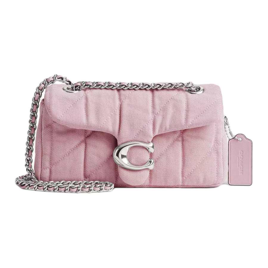COACH Tabby Quilting Denim Crossbody Bag, Shoulder Bag Small Women's Light Purple