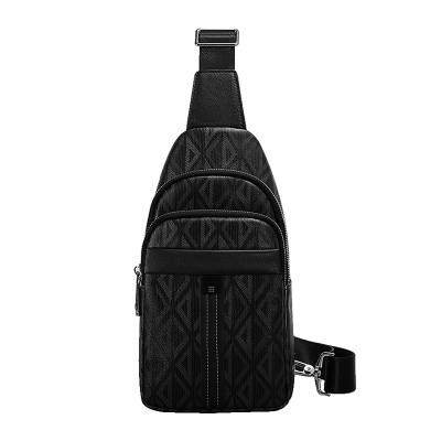 LAORENTOU Synthetic Leather Sling Bag Men's Black