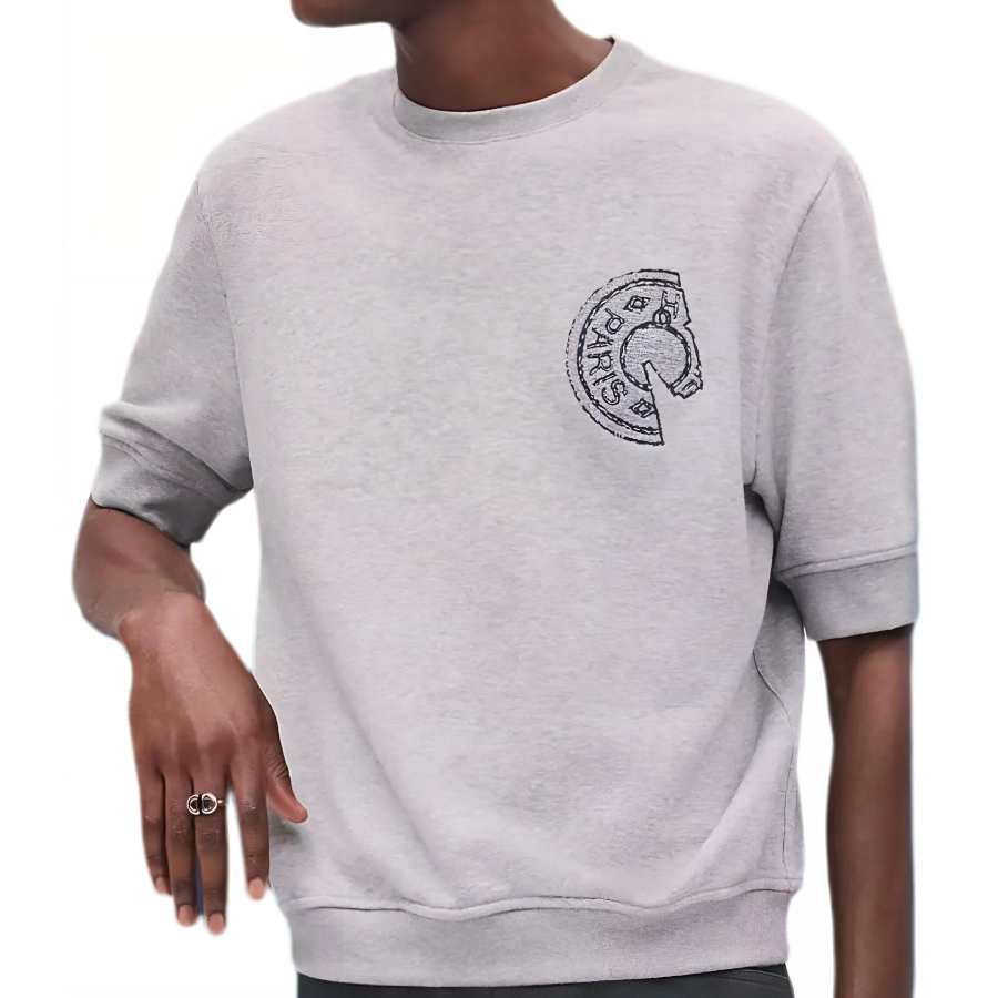 HERMES HERMES T Shirt Men's Gray White