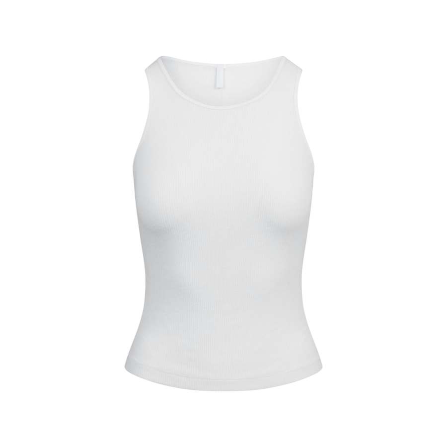 Skims Tank Tops Women's Snow/Snow Crew Neck Thin Other